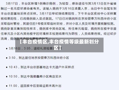 【丰台疫情区,丰台疫情等级最新划分区】