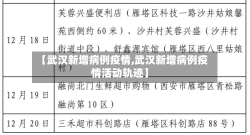 【武汉新增病例疫情,武汉新增病例疫情活动轨迹】